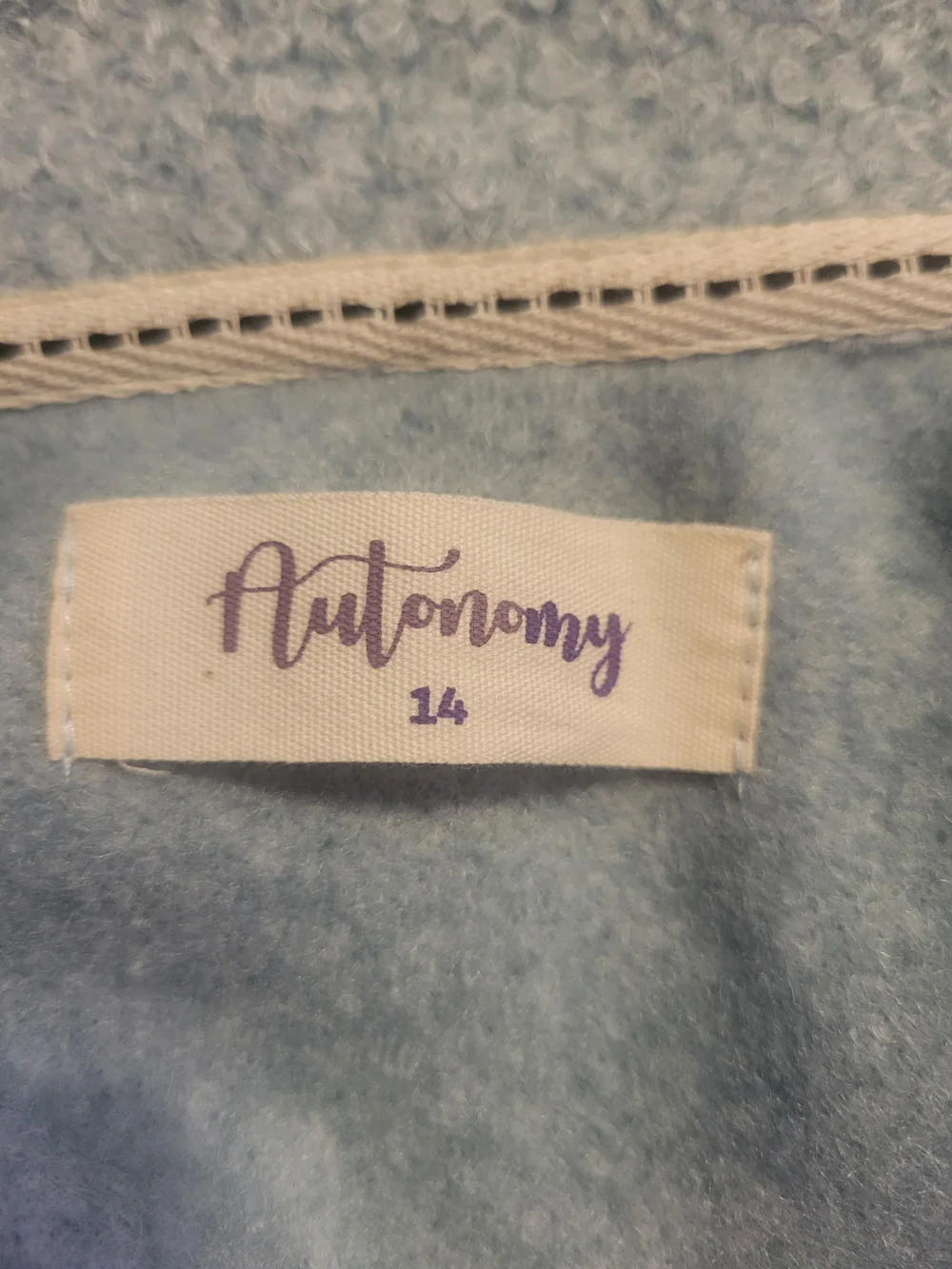 Light Blue Sherpa Pea Coat with Contrast Trim